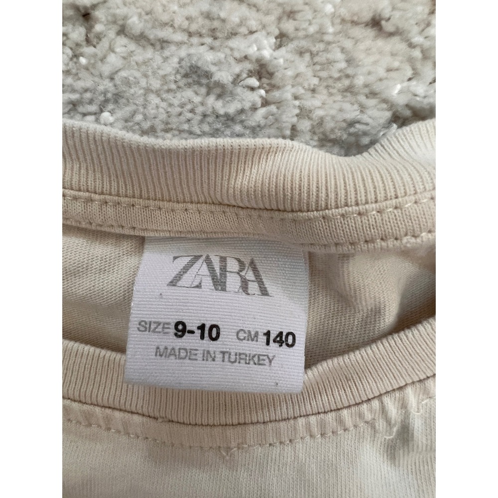 Zara Kids Graphic Tee Sweet As Heaven Heart Vibes Beige Top Size 9-10 - Picture 6 of 11